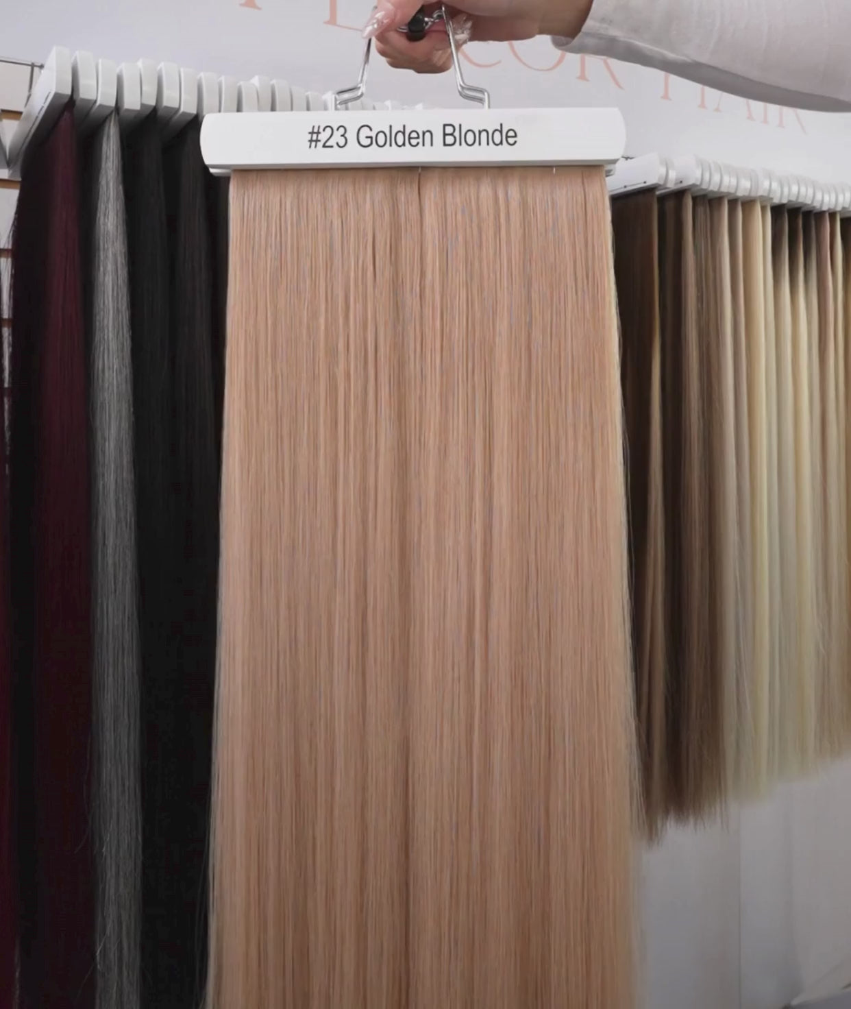 Load video: #23 Golden Blonde Traditional Weft Extensions