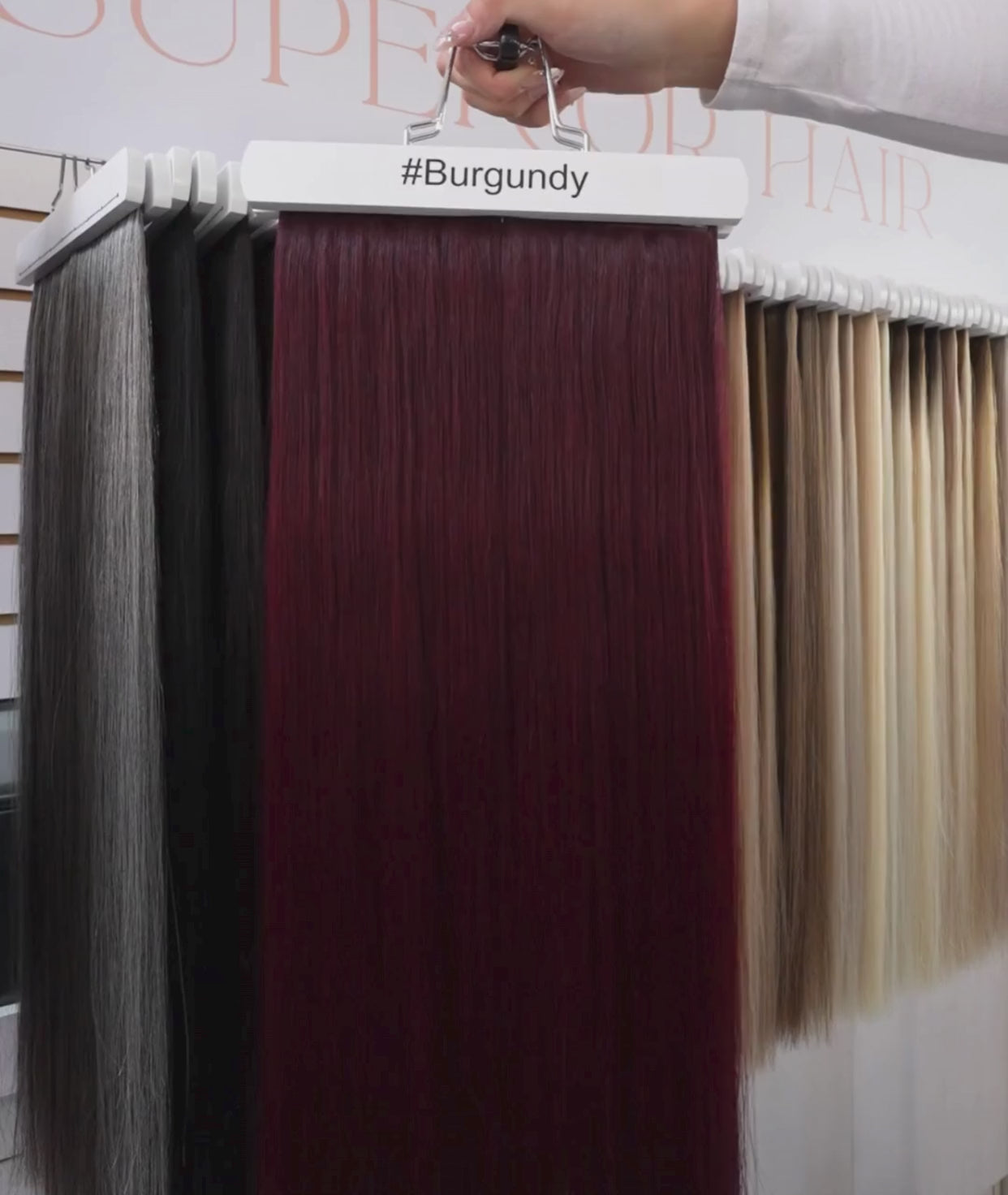 Load video: #Burgundy Ponytail Extensions