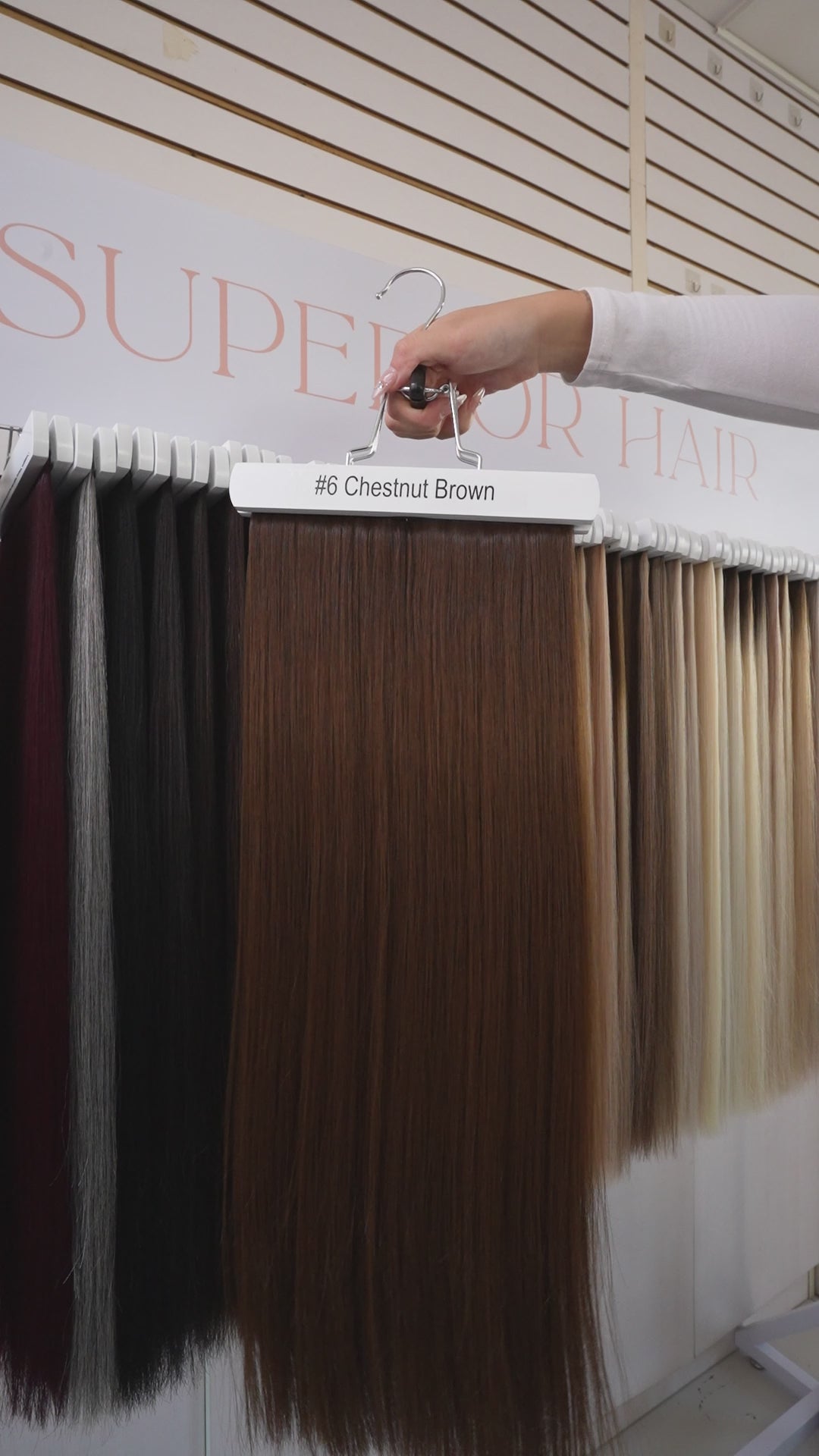 Load video: #6 Chestnut Brown Clip In Fringe Hair Extensions