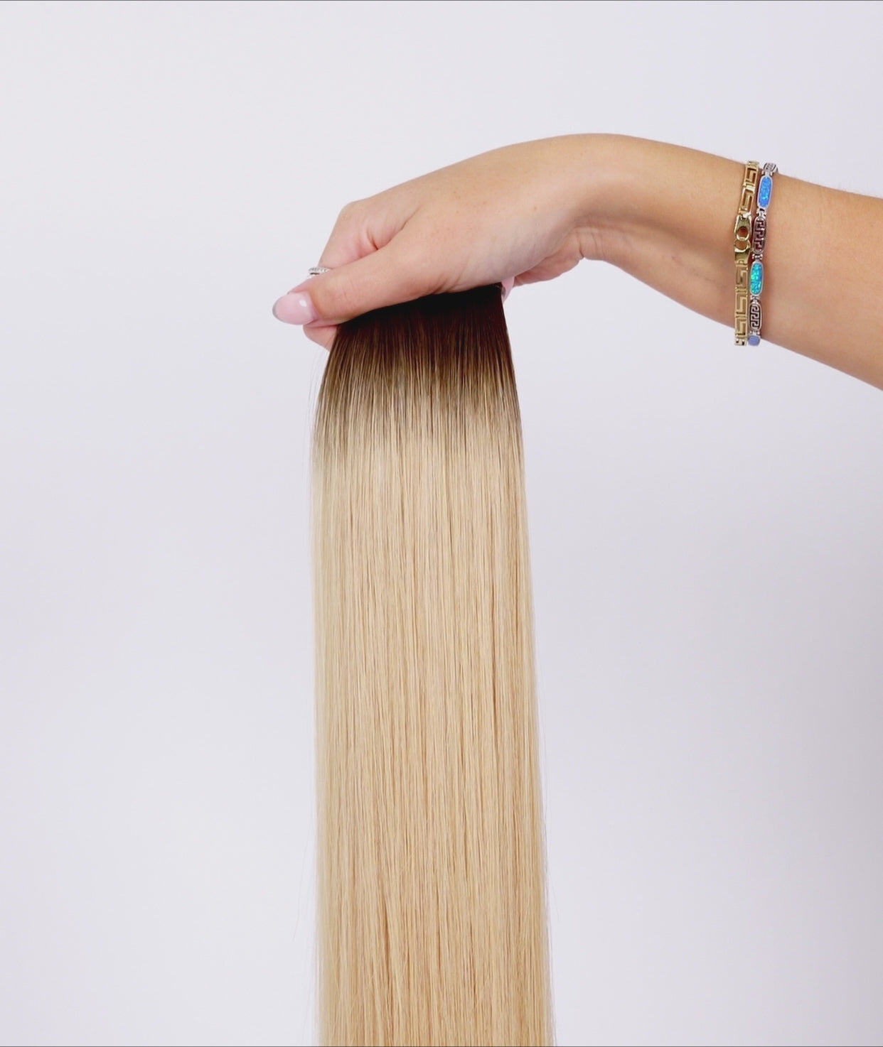 Load video: #Rooted Beach Ash Blonde Genius Weft Extensions (NEW)