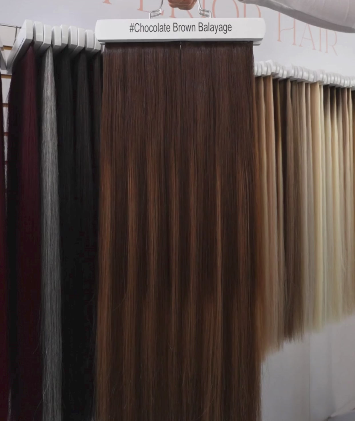 Load video: #Chocolate Brown Balayage Ponytail Extensions