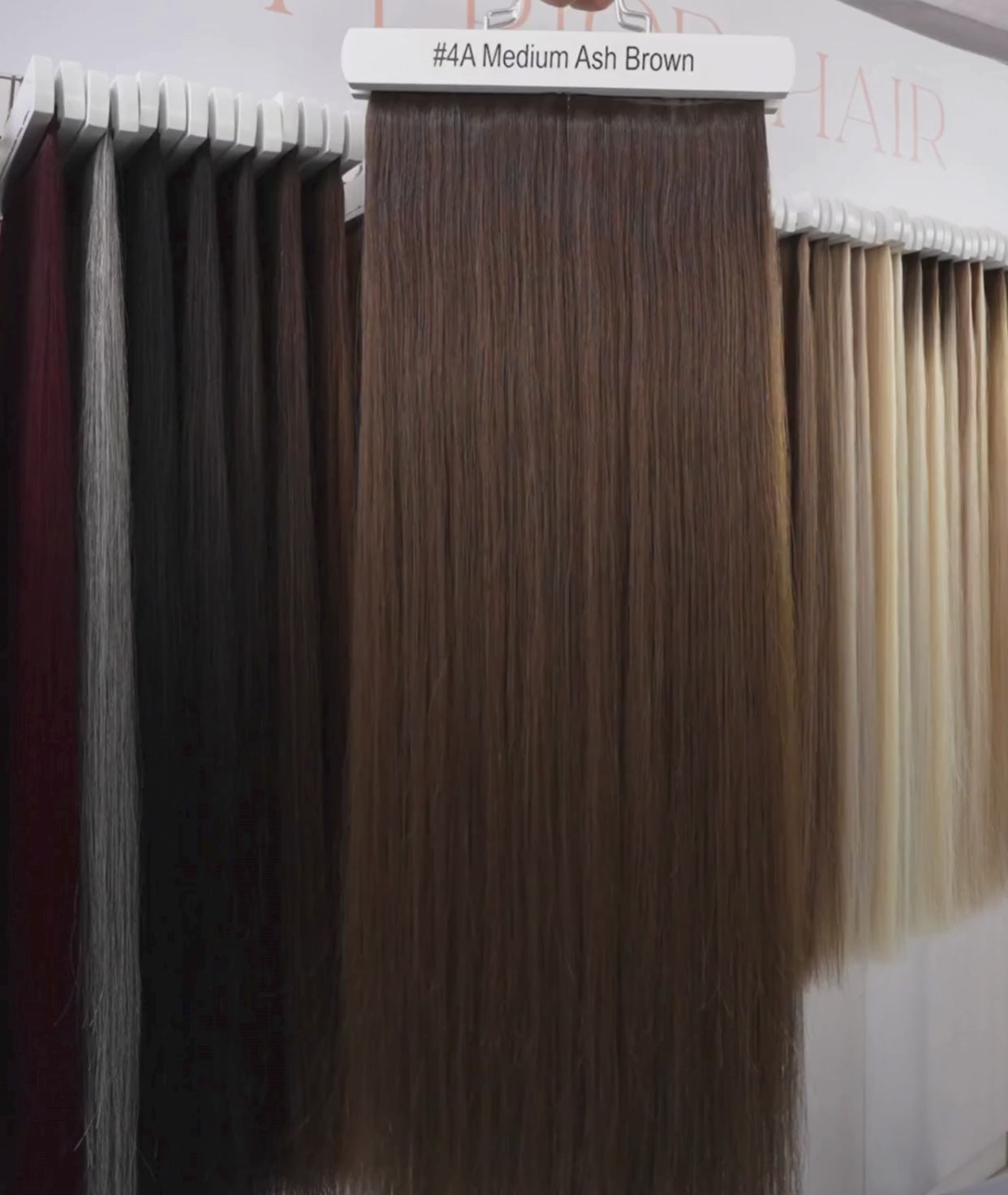 Load video: #4A Medium Ash Brown Ultra Seamless Tape In Extensions