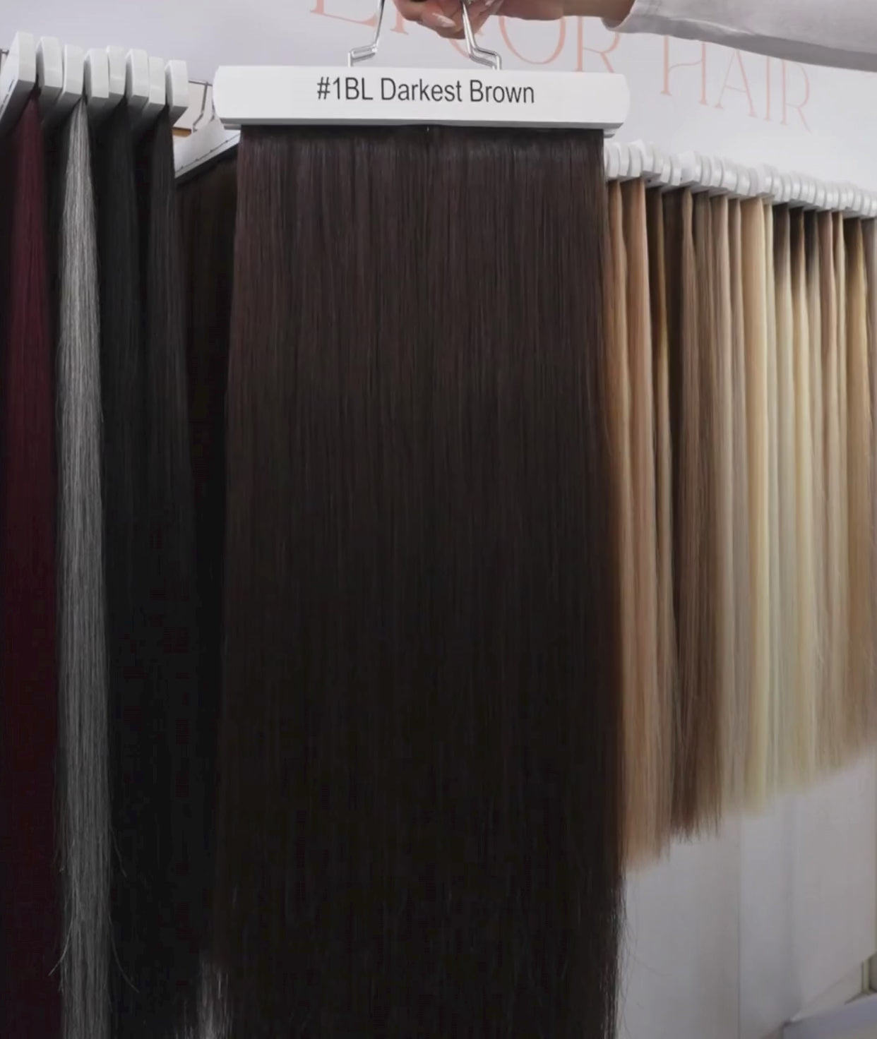 Load video: #1BL Darkest Brown Traditional Weft Extensions