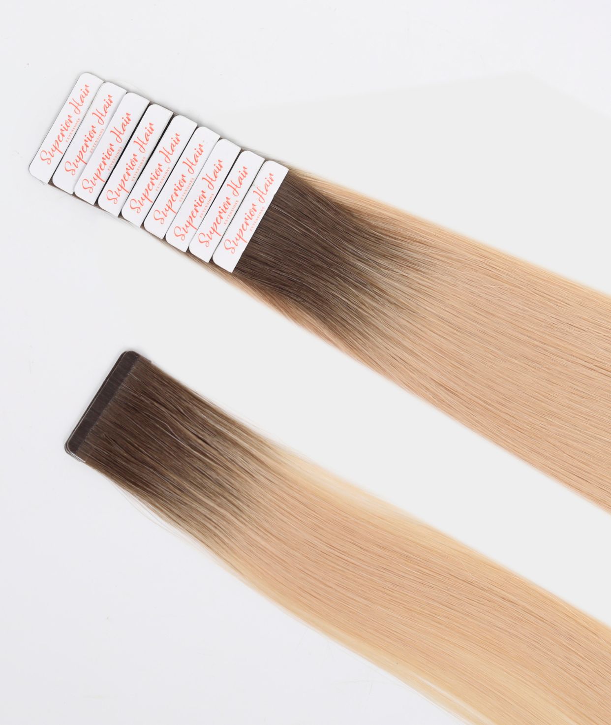 #Rooted Beach Ash Blonde Ultra Seamless Tape In Extensions (NEW)