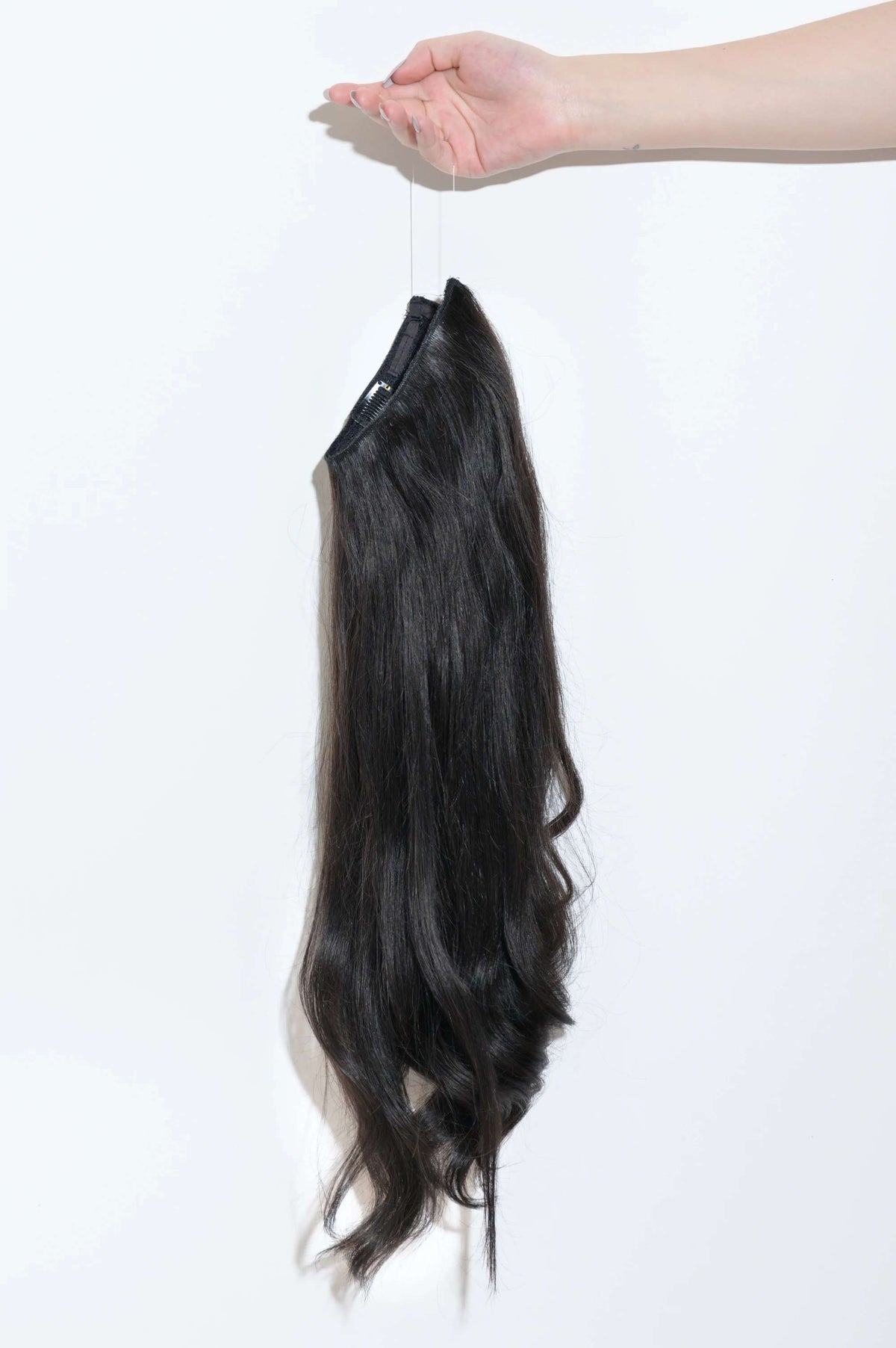 Human Hair Clip Ins Halo Hair Extensions On Short Hair 20