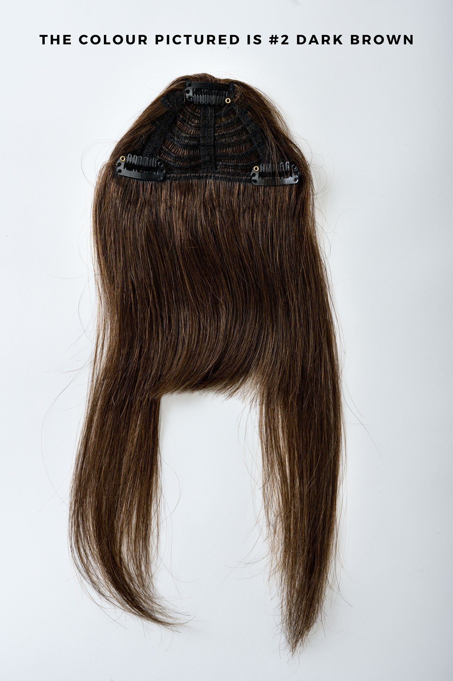 #8 Natural Light Brown Clip In Human Hair Fringe