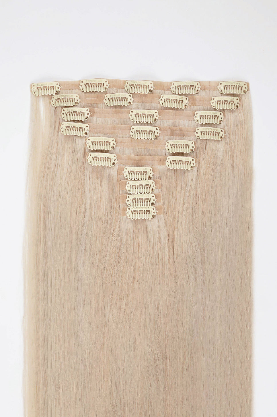 #60 Whitest Ash Blonde Seamless Clip In Hair Extensions
