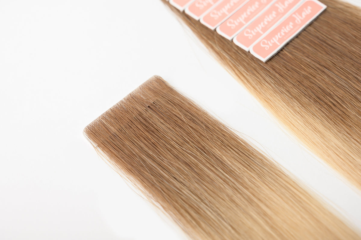 #Cappuccino Ombre Invisi Tape Hair Extensions