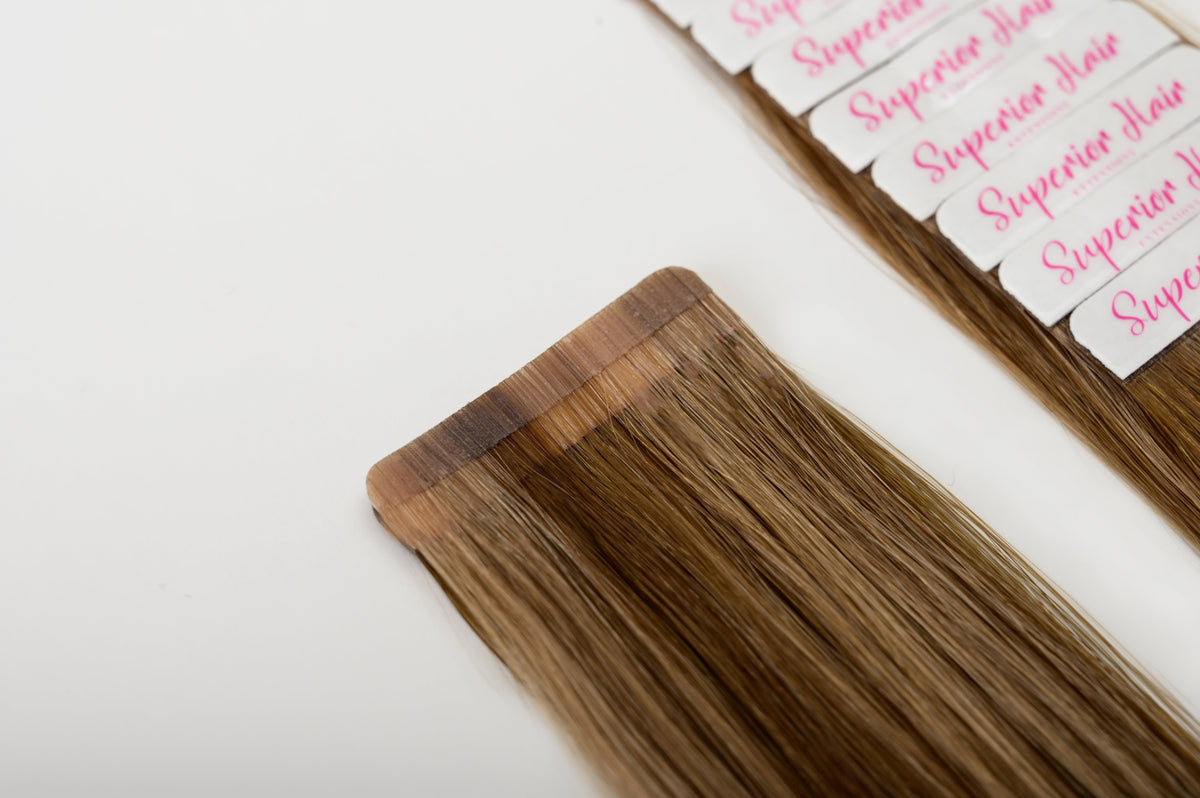 #Chestnut Brown Highlights Ultra Seamless Tape In Extensions