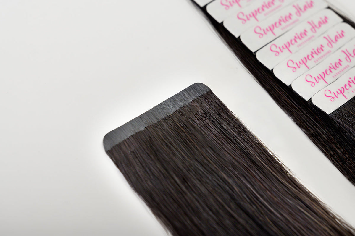 #Off Black Balayage Ultra Seamless Tape In Extensions