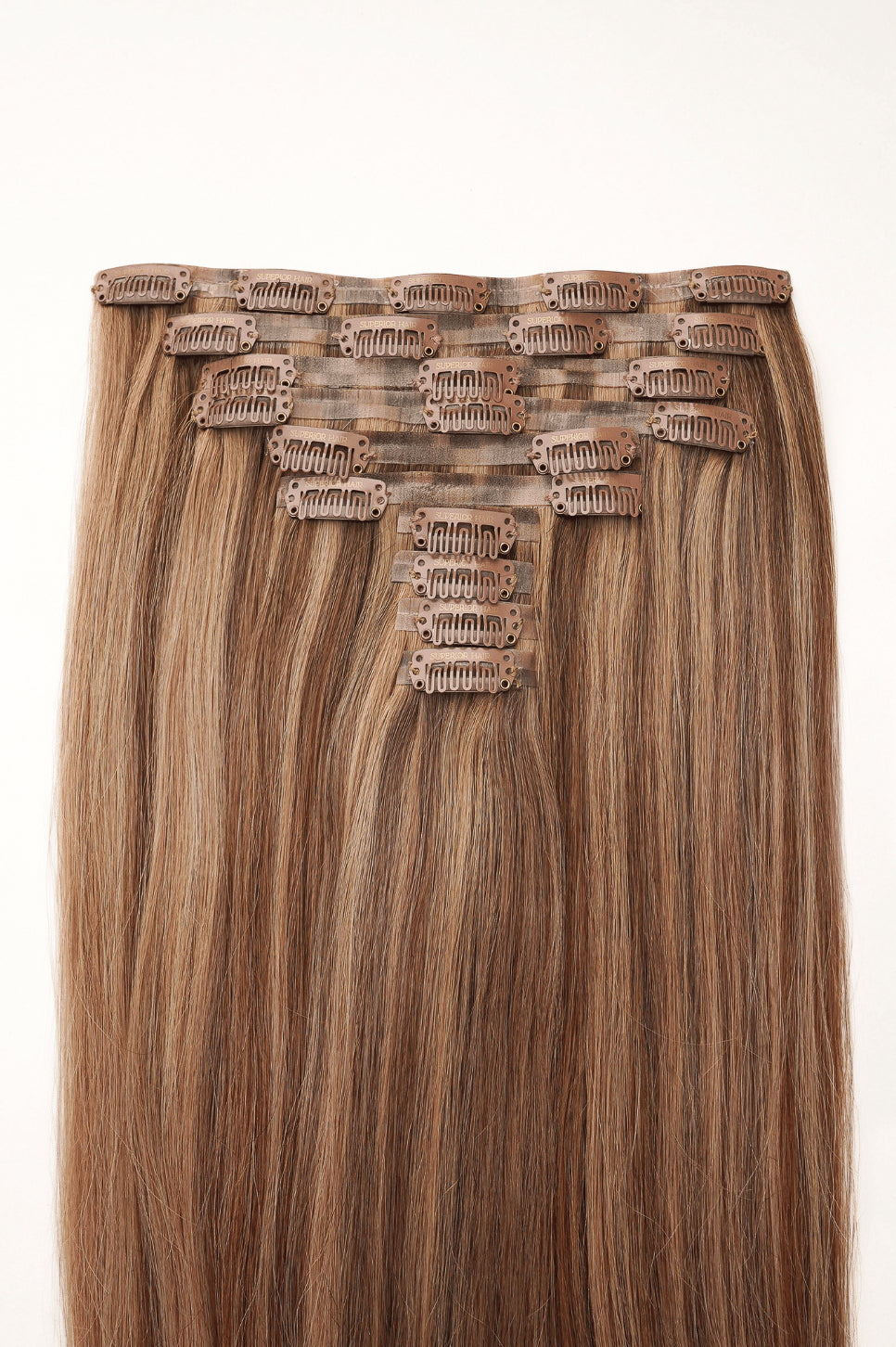#Chestnut Brown Highlights Seamless Clip In Hair Extensions